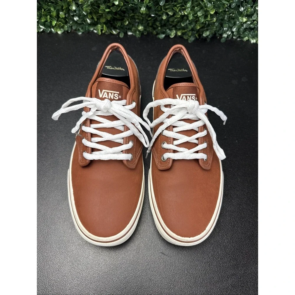 Vans Atwood Leather Mens Skate Shoes Sneakers Size 9.5 Brown